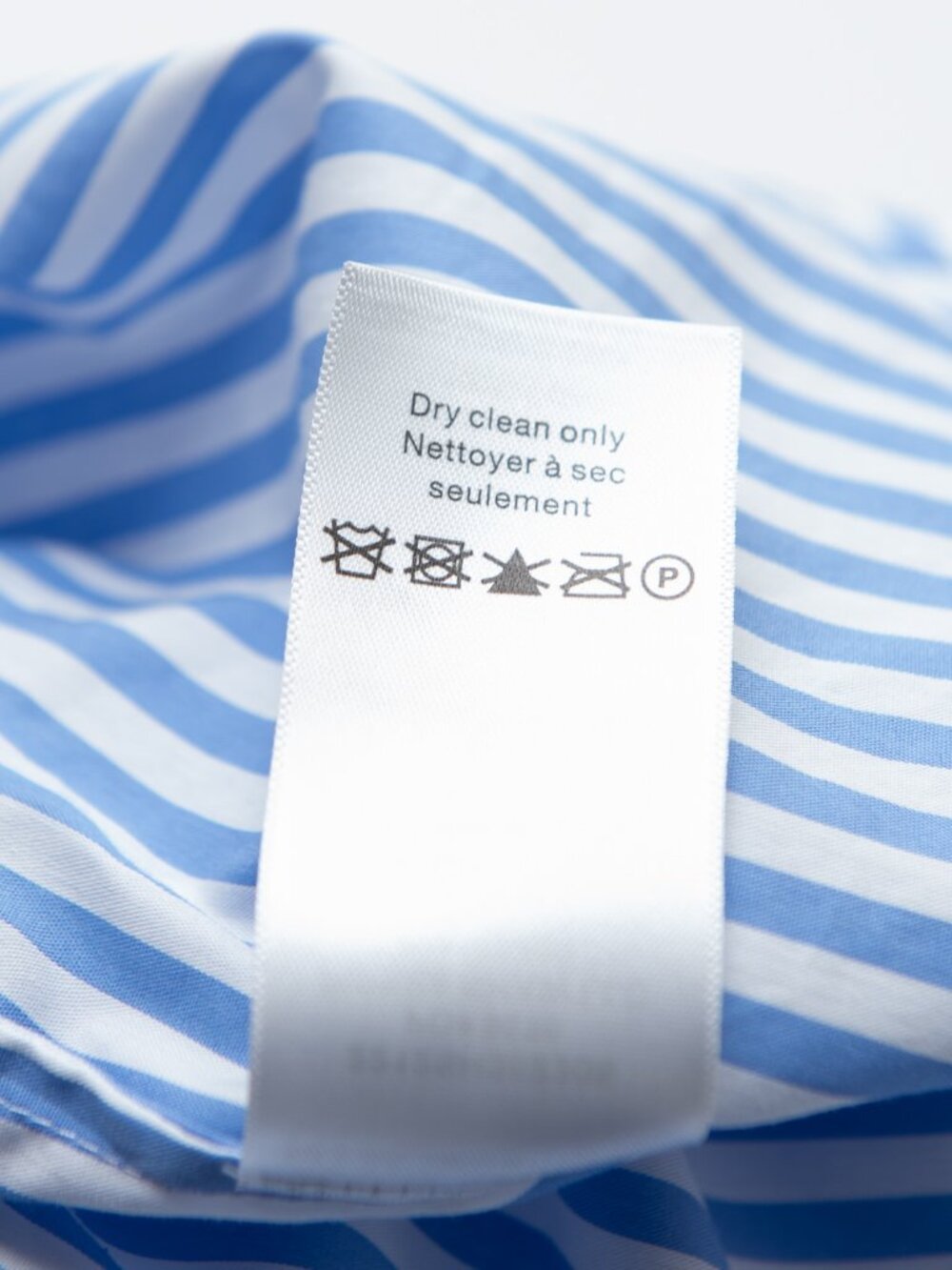 Veronica Beard Shirt Downing Dress Bell Button Ruched Stripe Blue White Size 8 - Picture 6 of 7